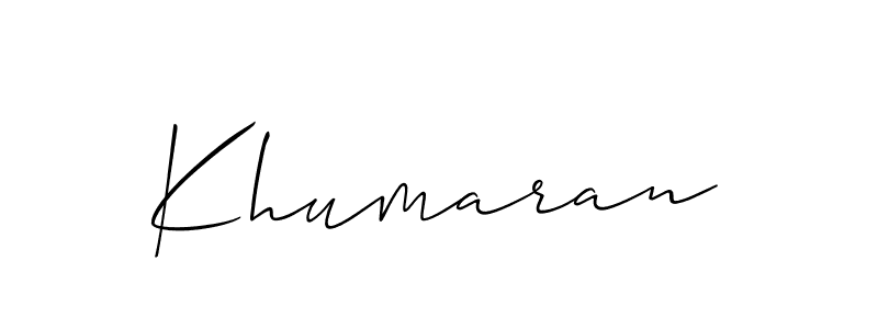 How to Draw Khumaran signature style? Allison_Script is a latest design signature styles for name Khumaran. Khumaran signature style 2 images and pictures png