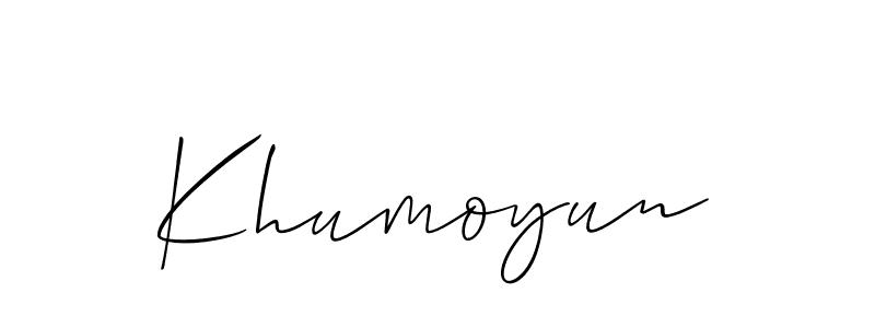 Make a beautiful signature design for name Khumoyun. With this signature (Allison_Script) style, you can create a handwritten signature for free. Khumoyun signature style 2 images and pictures png