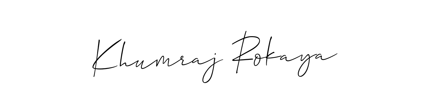 Similarly Allison_Script is the best handwritten signature design. Signature creator online .You can use it as an online autograph creator for name Khumraj Rokaya. Khumraj Rokaya signature style 2 images and pictures png