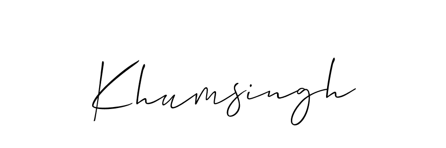 The best way (Allison_Script) to make a short signature is to pick only two or three words in your name. The name Khumsingh include a total of six letters. For converting this name. Khumsingh signature style 2 images and pictures png