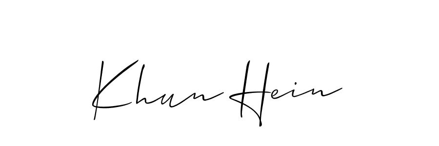Make a short Khun Hein signature style. Manage your documents anywhere anytime using Allison_Script. Create and add eSignatures, submit forms, share and send files easily. Khun Hein signature style 2 images and pictures png