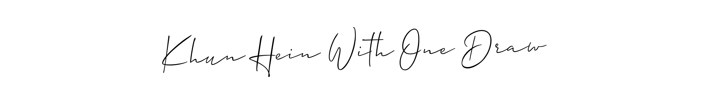 The best way (Allison_Script) to make a short signature is to pick only two or three words in your name. The name Khun Hein With One Draw include a total of six letters. For converting this name. Khun Hein With One Draw signature style 2 images and pictures png