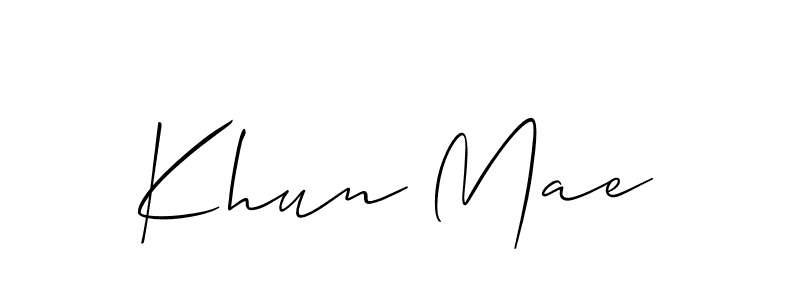 Similarly Allison_Script is the best handwritten signature design. Signature creator online .You can use it as an online autograph creator for name Khun Mae. Khun Mae signature style 2 images and pictures png