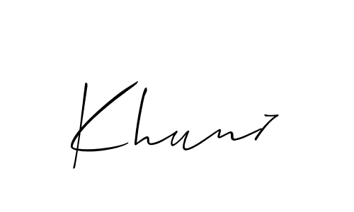 if you are searching for the best signature style for your name Khun7. so please give up your signature search. here we have designed multiple signature styles  using Allison_Script. Khun7 signature style 2 images and pictures png