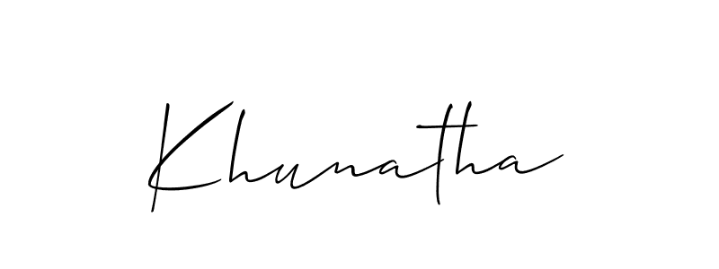 Khunatha stylish signature style. Best Handwritten Sign (Allison_Script) for my name. Handwritten Signature Collection Ideas for my name Khunatha. Khunatha signature style 2 images and pictures png