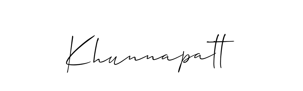 You should practise on your own different ways (Allison_Script) to write your name (Khunnapatt) in signature. don't let someone else do it for you. Khunnapatt signature style 2 images and pictures png