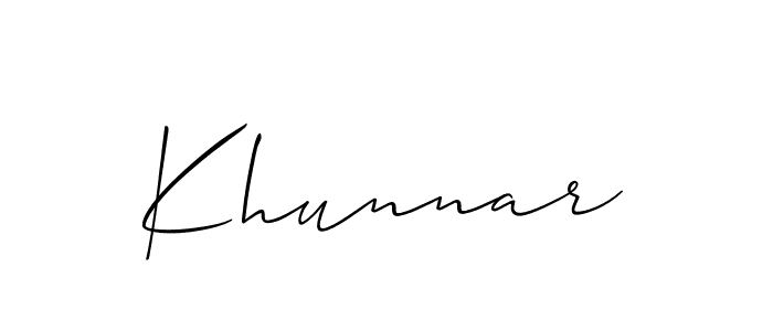 Allison_Script is a professional signature style that is perfect for those who want to add a touch of class to their signature. It is also a great choice for those who want to make their signature more unique. Get Khunnar name to fancy signature for free. Khunnar signature style 2 images and pictures png