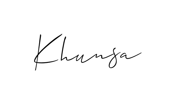 How to Draw Khunsa signature style? Allison_Script is a latest design signature styles for name Khunsa. Khunsa signature style 2 images and pictures png