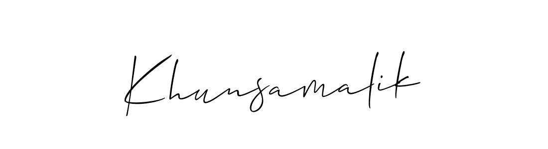 Khunsamalik stylish signature style. Best Handwritten Sign (Allison_Script) for my name. Handwritten Signature Collection Ideas for my name Khunsamalik. Khunsamalik signature style 2 images and pictures png