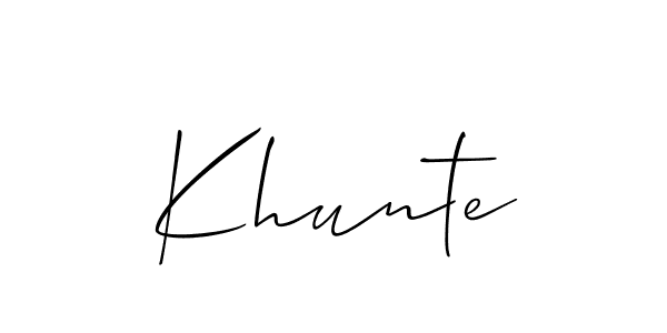 You can use this online signature creator to create a handwritten signature for the name Khunte. This is the best online autograph maker. Khunte signature style 2 images and pictures png