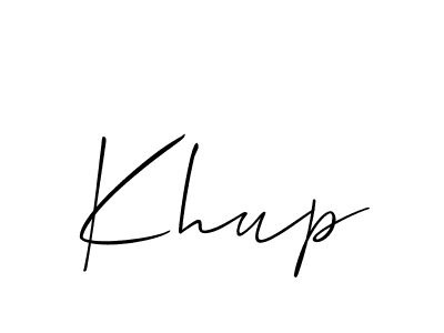 You should practise on your own different ways (Allison_Script) to write your name (Khup) in signature. don't let someone else do it for you. Khup signature style 2 images and pictures png