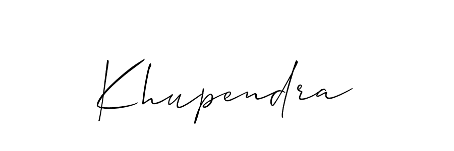 Design your own signature with our free online signature maker. With this signature software, you can create a handwritten (Allison_Script) signature for name Khupendra. Khupendra signature style 2 images and pictures png