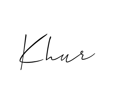 Make a beautiful signature design for name Khur. With this signature (Allison_Script) style, you can create a handwritten signature for free. Khur signature style 2 images and pictures png