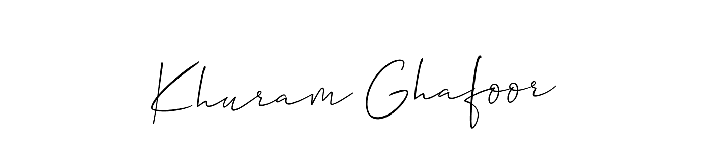Khuram Ghafoor stylish signature style. Best Handwritten Sign (Allison_Script) for my name. Handwritten Signature Collection Ideas for my name Khuram Ghafoor. Khuram Ghafoor signature style 2 images and pictures png