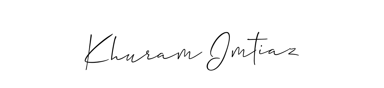 How to make Khuram Imtiaz name signature. Use Allison_Script style for creating short signs online. This is the latest handwritten sign. Khuram Imtiaz signature style 2 images and pictures png