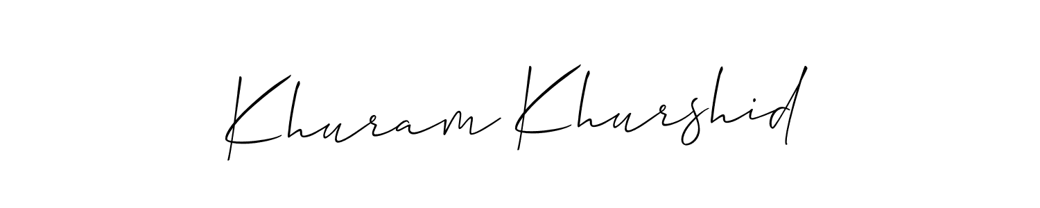 Similarly Allison_Script is the best handwritten signature design. Signature creator online .You can use it as an online autograph creator for name Khuram Khurshid. Khuram Khurshid signature style 2 images and pictures png