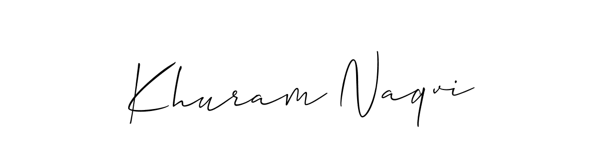 Use a signature maker to create a handwritten signature online. With this signature software, you can design (Allison_Script) your own signature for name Khuram Naqvi. Khuram Naqvi signature style 2 images and pictures png