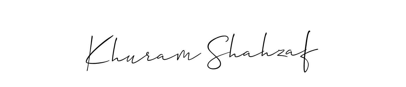 Similarly Allison_Script is the best handwritten signature design. Signature creator online .You can use it as an online autograph creator for name Khuram Shahzaf. Khuram Shahzaf signature style 2 images and pictures png