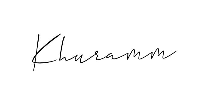 Also we have Khuramm name is the best signature style. Create professional handwritten signature collection using Allison_Script autograph style. Khuramm signature style 2 images and pictures png
