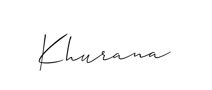 Create a beautiful signature design for name Khurana. With this signature (Allison_Script) fonts, you can make a handwritten signature for free. Khurana signature style 2 images and pictures png