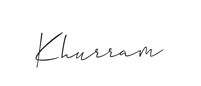 Also You can easily find your signature by using the search form. We will create Khurram name handwritten signature images for you free of cost using Allison_Script sign style. Khurram signature style 2 images and pictures png