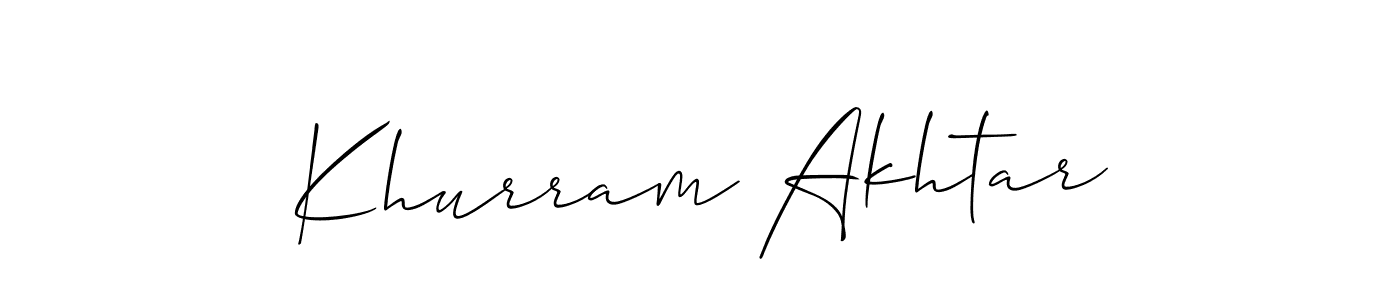 Khurram Akhtar stylish signature style. Best Handwritten Sign (Allison_Script) for my name. Handwritten Signature Collection Ideas for my name Khurram Akhtar. Khurram Akhtar signature style 2 images and pictures png