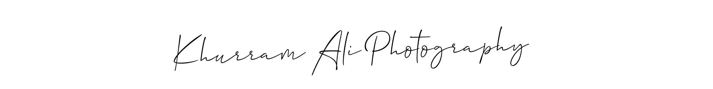 Make a short Khurram Ali Photography  signature style. Manage your documents anywhere anytime using Allison_Script. Create and add eSignatures, submit forms, share and send files easily. Khurram Ali Photography  signature style 2 images and pictures png