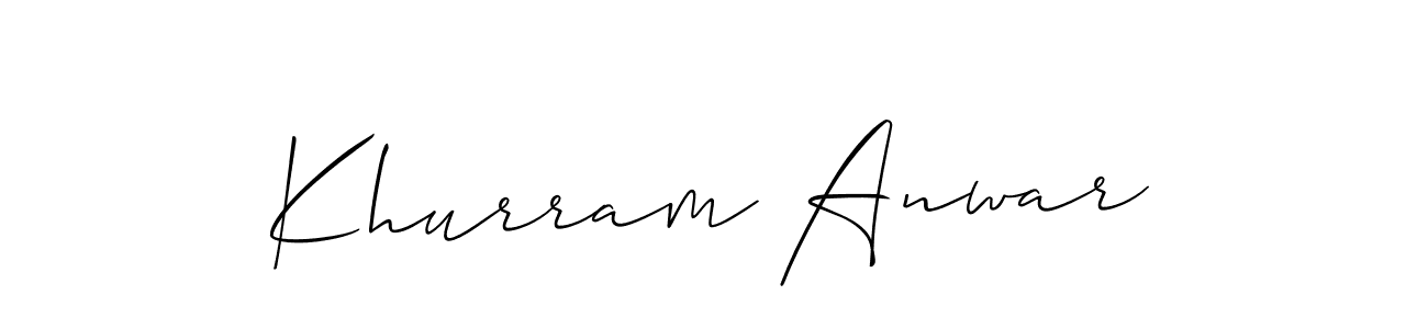 You should practise on your own different ways (Allison_Script) to write your name (Khurram Anwar) in signature. don't let someone else do it for you. Khurram Anwar signature style 2 images and pictures png