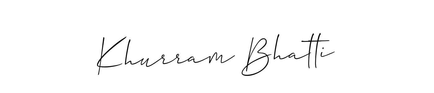 Make a beautiful signature design for name Khurram Bhatti. With this signature (Allison_Script) style, you can create a handwritten signature for free. Khurram Bhatti signature style 2 images and pictures png