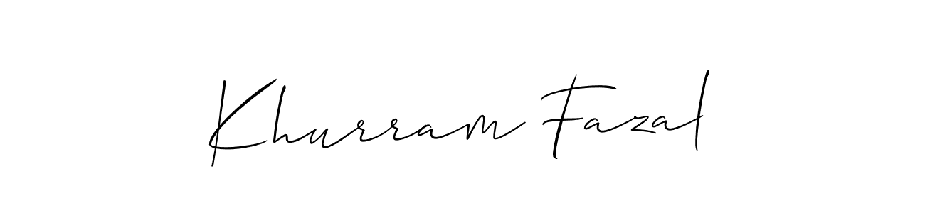 The best way (Allison_Script) to make a short signature is to pick only two or three words in your name. The name Khurram Fazal include a total of six letters. For converting this name. Khurram Fazal signature style 2 images and pictures png