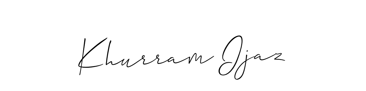 Use a signature maker to create a handwritten signature online. With this signature software, you can design (Allison_Script) your own signature for name Khurram Ijaz. Khurram Ijaz signature style 2 images and pictures png