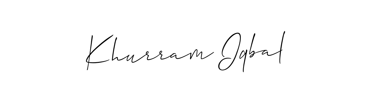 Create a beautiful signature design for name Khurram Iqbal. With this signature (Allison_Script) fonts, you can make a handwritten signature for free. Khurram Iqbal signature style 2 images and pictures png