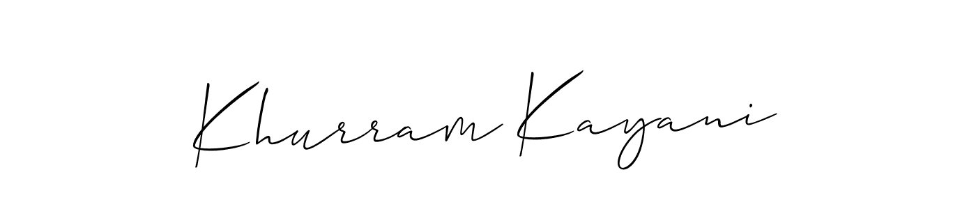 Also You can easily find your signature by using the search form. We will create Khurram Kayani name handwritten signature images for you free of cost using Allison_Script sign style. Khurram Kayani signature style 2 images and pictures png
