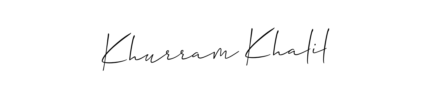 Best and Professional Signature Style for Khurram Khalil. Allison_Script Best Signature Style Collection. Khurram Khalil signature style 2 images and pictures png