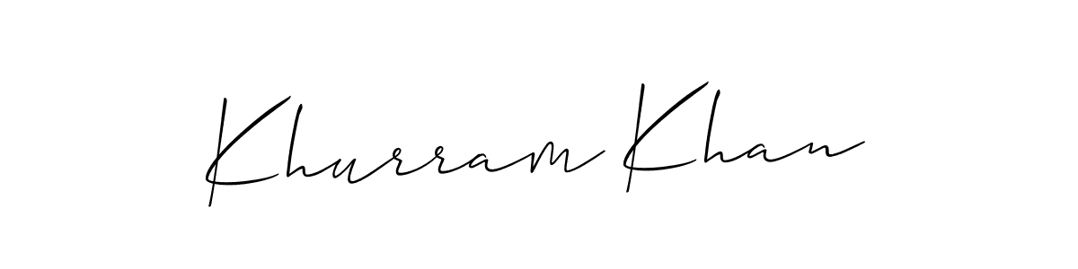 Allison_Script is a professional signature style that is perfect for those who want to add a touch of class to their signature. It is also a great choice for those who want to make their signature more unique. Get Khurram Khan name to fancy signature for free. Khurram Khan signature style 2 images and pictures png