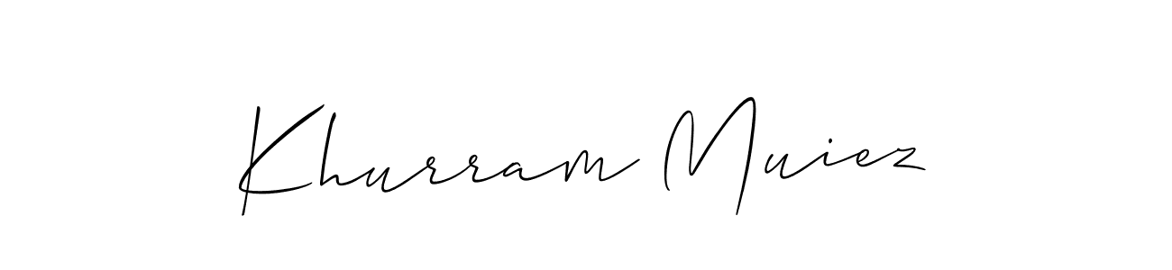 It looks lik you need a new signature style for name Khurram Muiez. Design unique handwritten (Allison_Script) signature with our free signature maker in just a few clicks. Khurram Muiez signature style 2 images and pictures png