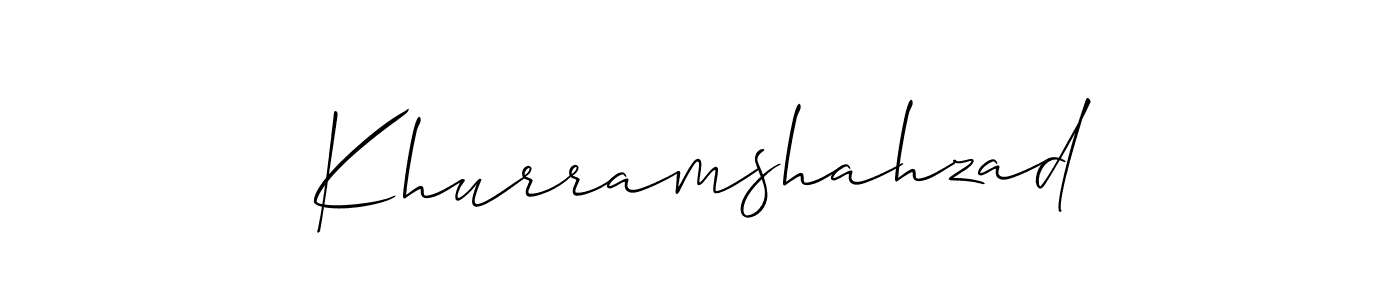 Also You can easily find your signature by using the search form. We will create Khurramshahzad name handwritten signature images for you free of cost using Allison_Script sign style. Khurramshahzad signature style 2 images and pictures png