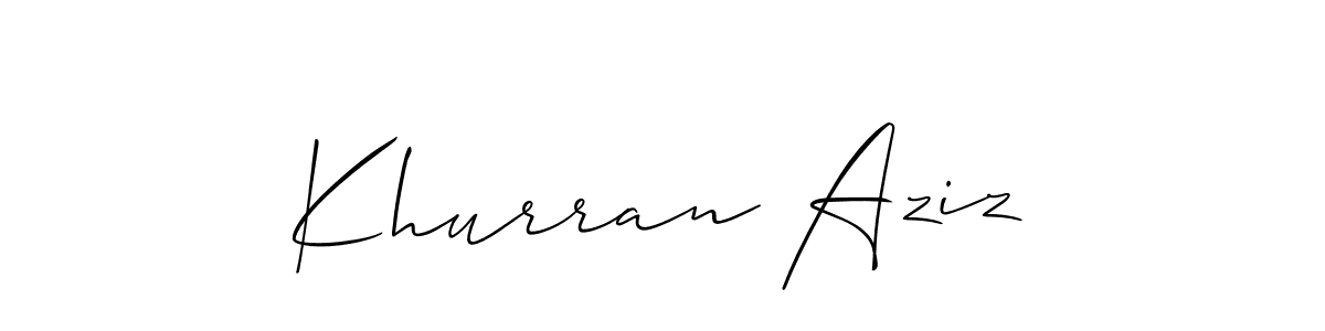 Similarly Allison_Script is the best handwritten signature design. Signature creator online .You can use it as an online autograph creator for name Khurran Aziz. Khurran Aziz signature style 2 images and pictures png