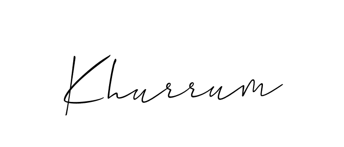 Use a signature maker to create a handwritten signature online. With this signature software, you can design (Allison_Script) your own signature for name Khurrum. Khurrum signature style 2 images and pictures png