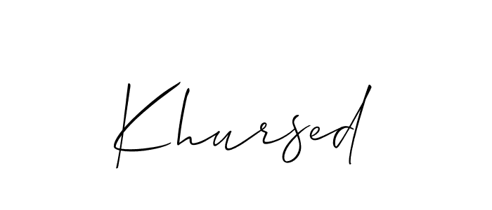 How to Draw Khursed signature style? Allison_Script is a latest design signature styles for name Khursed. Khursed signature style 2 images and pictures png