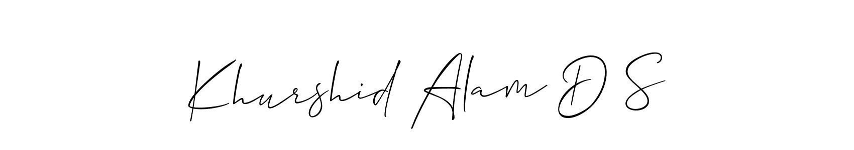 Allison_Script is a professional signature style that is perfect for those who want to add a touch of class to their signature. It is also a great choice for those who want to make their signature more unique. Get Khurshid Alam D S name to fancy signature for free. Khurshid Alam D S signature style 2 images and pictures png