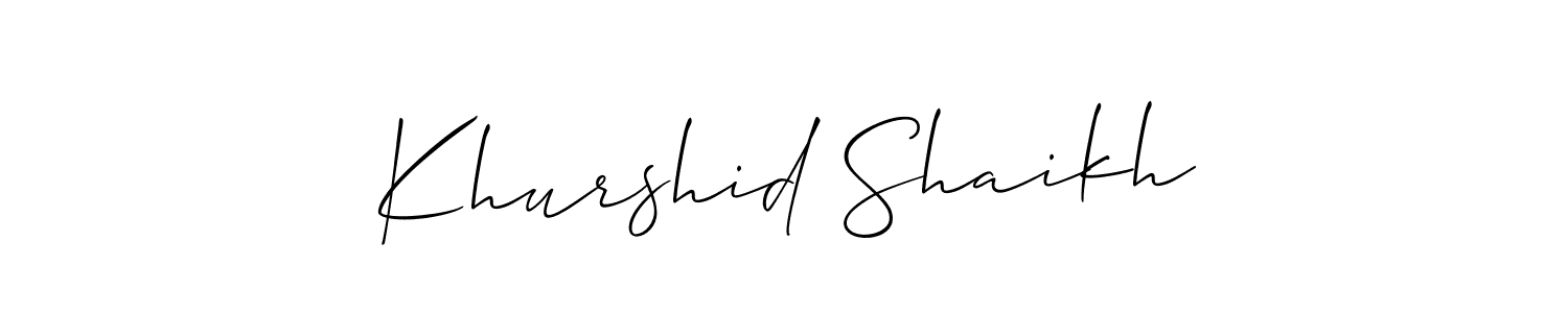 It looks lik you need a new signature style for name Khurshid Shaikh. Design unique handwritten (Allison_Script) signature with our free signature maker in just a few clicks. Khurshid Shaikh signature style 2 images and pictures png