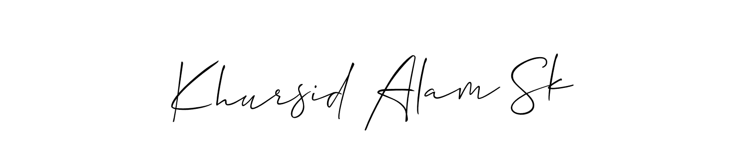 Similarly Allison_Script is the best handwritten signature design. Signature creator online .You can use it as an online autograph creator for name Khursid Alam Sk. Khursid Alam Sk signature style 2 images and pictures png