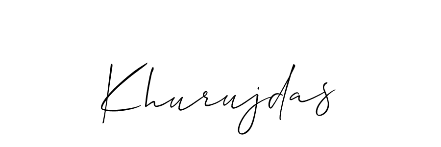 How to make Khurujdas name signature. Use Allison_Script style for creating short signs online. This is the latest handwritten sign. Khurujdas signature style 2 images and pictures png