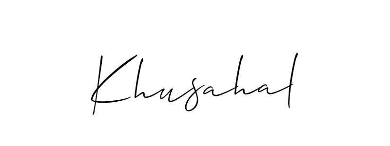 Also we have Khusahal name is the best signature style. Create professional handwritten signature collection using Allison_Script autograph style. Khusahal signature style 2 images and pictures png