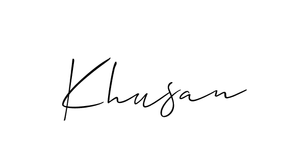 How to make Khusan signature? Allison_Script is a professional autograph style. Create handwritten signature for Khusan name. Khusan signature style 2 images and pictures png