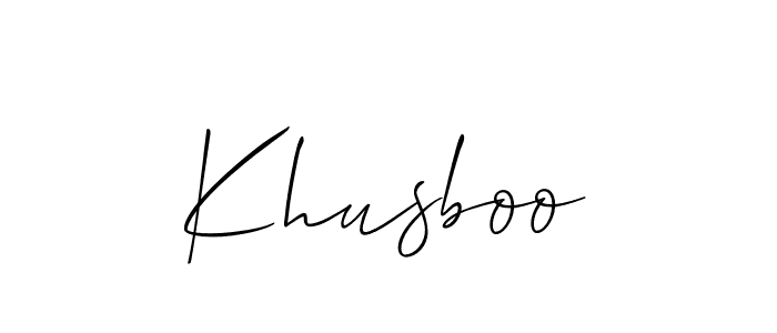 How to make Khusboo name signature. Use Allison_Script style for creating short signs online. This is the latest handwritten sign. Khusboo signature style 2 images and pictures png