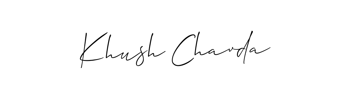 Khush Chavda stylish signature style. Best Handwritten Sign (Allison_Script) for my name. Handwritten Signature Collection Ideas for my name Khush Chavda. Khush Chavda signature style 2 images and pictures png