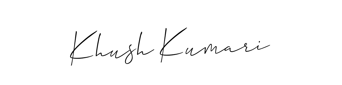 Use a signature maker to create a handwritten signature online. With this signature software, you can design (Allison_Script) your own signature for name Khush Kumari. Khush Kumari signature style 2 images and pictures png