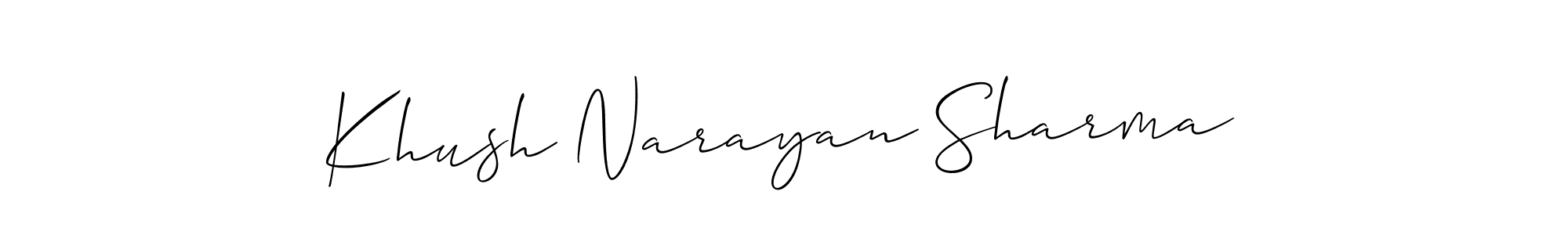 Make a short Khush Narayan Sharma signature style. Manage your documents anywhere anytime using Allison_Script. Create and add eSignatures, submit forms, share and send files easily. Khush Narayan Sharma signature style 2 images and pictures png